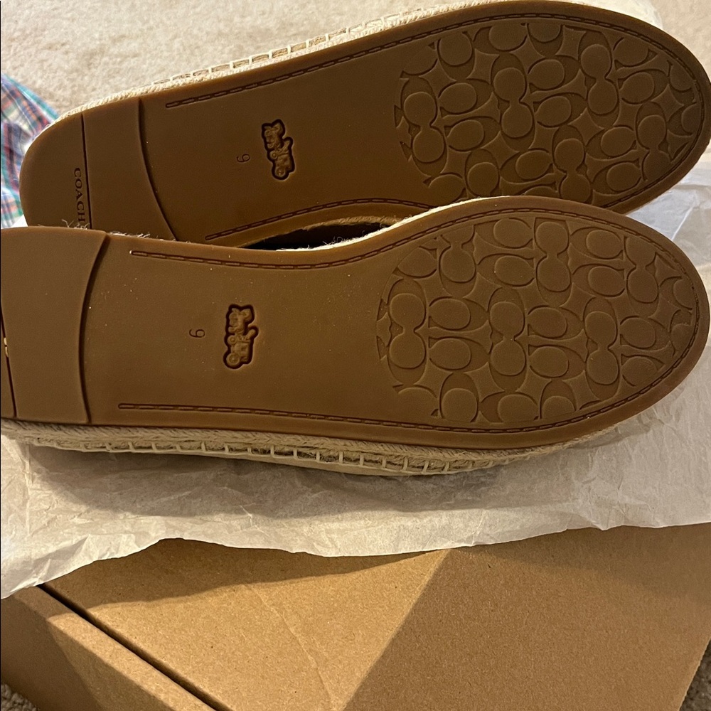 Coach Women's Camilla Espadrilles Beige Suede Loafers with Logo Accent size 9 - Picture 8 of 8